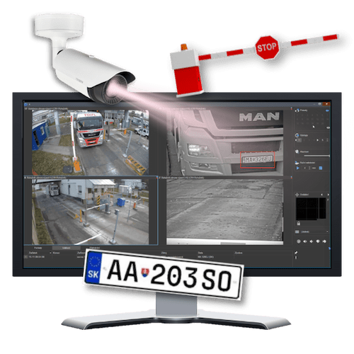 Prístupový systém Aktion prepojený s kamerovým systémom ATEAS dokáže prečítať evidenčné čísla vozidiel a automaticky otvoriť bránu