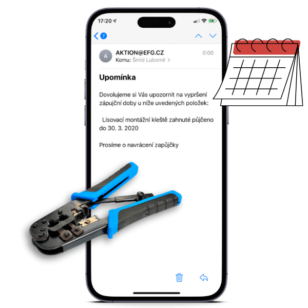 Aktion sleduje dátumy výpožičiek a automaticky posiela e-mail pred koncom výpožičky