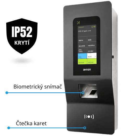 Externý prístupový terminál eSmartReader s čítačkou odtlačkov prstov a ochranou IP52