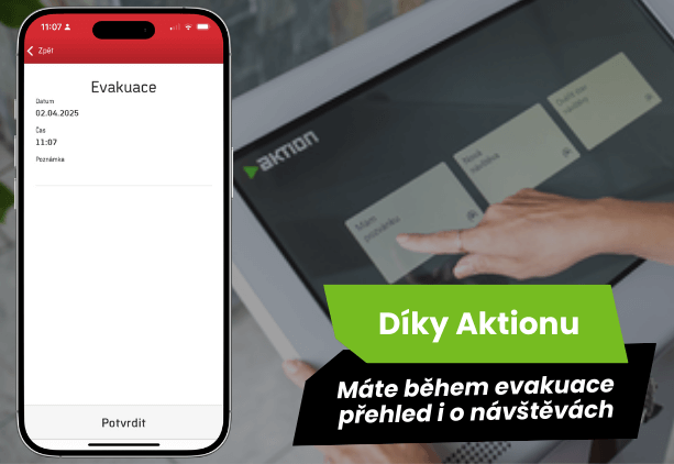 Počas evakuácie máte tiež okamžitý prehľad o všetkých návštevníkoch v budove - Aktion